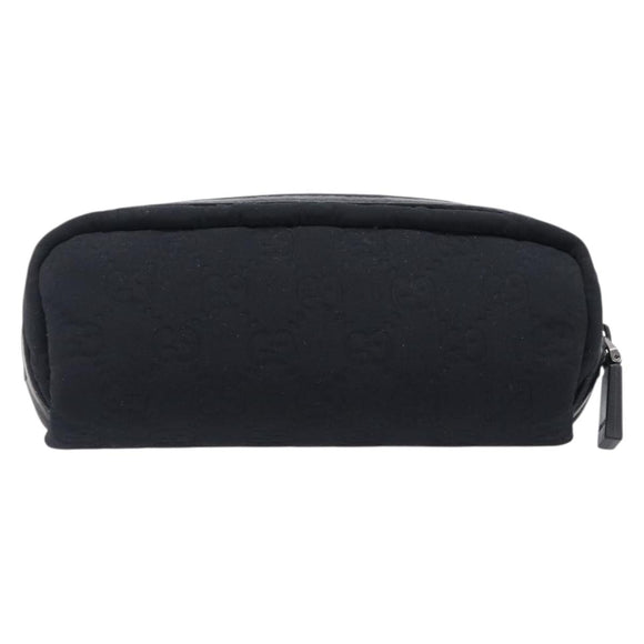 GUCCI GG Canvas Guccissima WebSherry Line Pouch Black Silver 245800 Auth hk4054