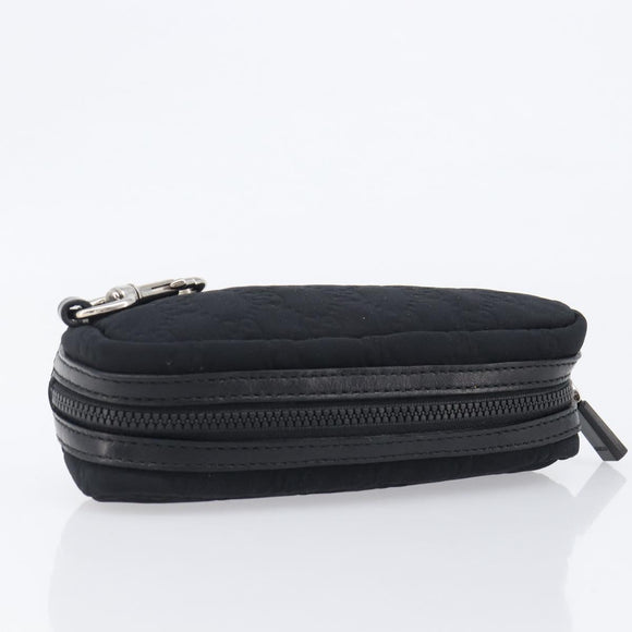 GUCCI GG Canvas Guccissima WebSherry Line Pouch Black Silver 245800 Auth hk4054
