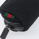 GUCCI GG Canvas Guccissima WebSherry Line Pouch Black Silver 245800 Auth hk4054-9