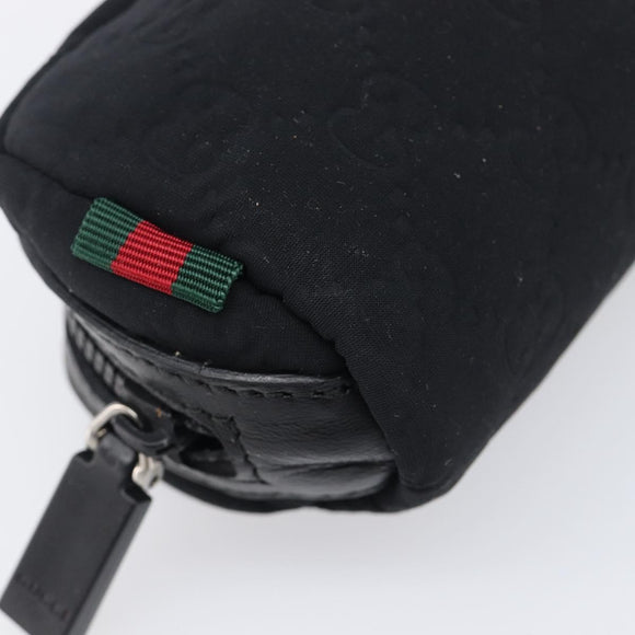 GUCCI GG Canvas Guccissima WebSherry Line Pouch Black Silver 245800 Auth hk4054