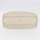 GUCCI Bamboo Hand Bag Leather White Gold 336032 Auth hk4056-6