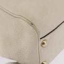 GUCCI Bamboo Hand Bag Leather White Gold 336032 Auth hk4056-14