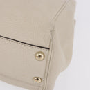 GUCCI Bamboo Hand Bag Leather White Gold 336032 Auth hk4056-15