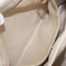 GUCCI Bamboo Hand Bag Leather White Gold 336032 Auth hk4056-25