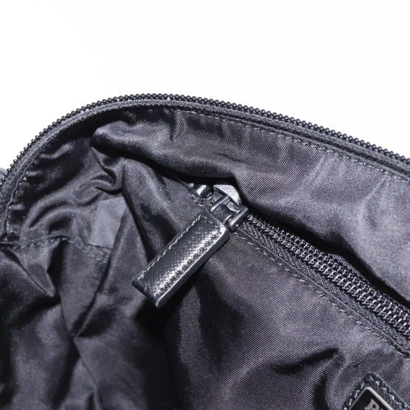 PRADA Clutch Bag Nylon Navy Silver Auth hk4058