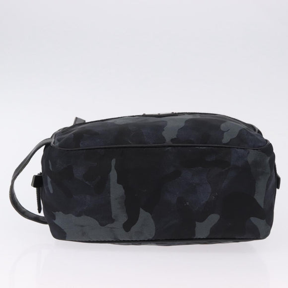PRADA Clutch Bag Nylon Navy Silver Auth hk4058