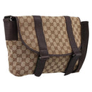 GUCCI GG Canvas Shoulder Bag Beige Silver 145859 Auth hk4060-1