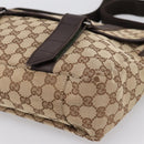 GUCCI GG Canvas Shoulder Bag Beige Silver 145859 Auth hk4060-9