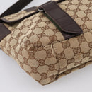 GUCCI GG Canvas Shoulder Bag Beige Silver 145859 Auth hk4060-14