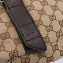 GUCCI GG Canvas Shoulder Bag Beige Silver 145859 Auth hk4060-17
