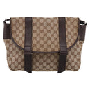 GUCCI GG Canvas Shoulder Bag Beige Silver 145859 Auth hk4060-13