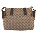 GUCCI GG Canvas Shoulder Bag Beige Silver 145859 Auth hk4060-2