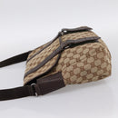 GUCCI GG Canvas Shoulder Bag Beige Silver 145859 Auth hk4060-3