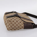 GUCCI GG Canvas Shoulder Bag Beige Silver 145859 Auth hk4060-4