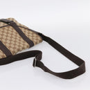 GUCCI GG Canvas Shoulder Bag Beige Silver 145859 Auth hk4060-7
