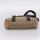 GUCCI GG Canvas Shoulder Bag Beige Silver 145859 Auth hk4060-5