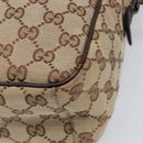 GUCCI GG Canvas Shoulder Bag Beige Silver 122759 Auth hk4061-8