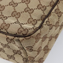 GUCCI GG Canvas Shoulder Bag Beige Silver 122759 Auth hk4061-16