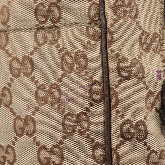 GUCCI GG Canvas Shoulder Bag Beige Silver 122759 Auth hk4061
