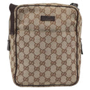 GUCCI GG Canvas Shoulder Bag Beige Silver 122759 Auth hk4061-13