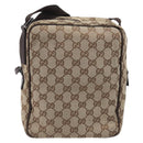 GUCCI GG Canvas Shoulder Bag Beige Silver 122759 Auth hk4061-2