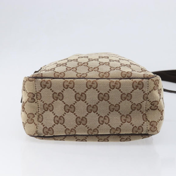 GUCCI GG Canvas Shoulder Bag Beige Silver 122759 Auth hk4061