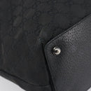 GUCCI GG Canvas Tote Bag Black Silver 120836 Auth hk4062-11