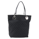 GUCCI GG Canvas Tote Bag Black Silver 120836 Auth hk4062-2