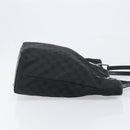 GUCCI GG Canvas Tote Bag Black Silver 120836 Auth hk4062-4