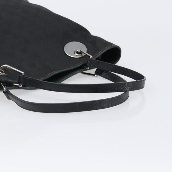 GUCCI GG Canvas Tote Bag Black Silver 120836 Auth hk4062