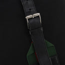 GUCCI Web Sherry Line Backpack Canvas Leather Black Silver 337075 Auth hk4063A-17