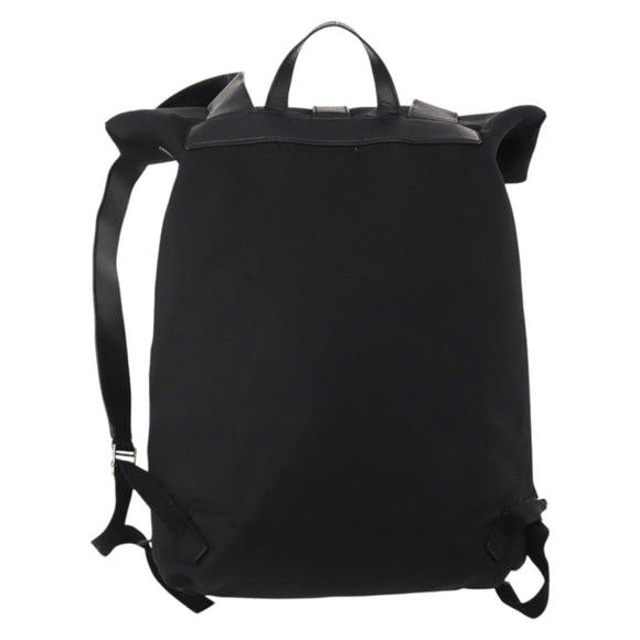 GUCCI Web Sherry Line Backpack Canvas Leather Black Silver 337075 Auth hk4063A