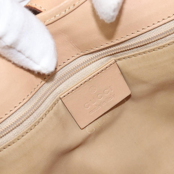 GUCCI Jackie Hand Bag Canvas Beige Silver 002 1067 Auth hk4065