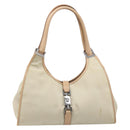 GUCCI Jackie Hand Bag Canvas Beige Silver 002 1067 Auth hk4065-2