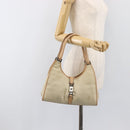 GUCCI Jackie Hand Bag Canvas Beige Silver 002 1067 Auth hk4065-26