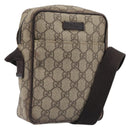 GUCCI GG Supreme Shoulder Bag PVC Beige Silver 122754 Auth hk4066-1