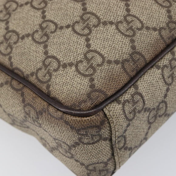 GUCCI GG Supreme Shoulder Bag PVC Beige Silver 122754 Auth hk4066