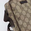 GUCCI GG Supreme Shoulder Bag PVC Beige Silver 122754 Auth hk4066-14