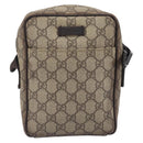GUCCI GG Supreme Shoulder Bag PVC Beige Silver 122754 Auth hk4066-2