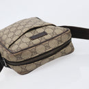 GUCCI GG Supreme Shoulder Bag PVC Beige Silver 122754 Auth hk4066-6