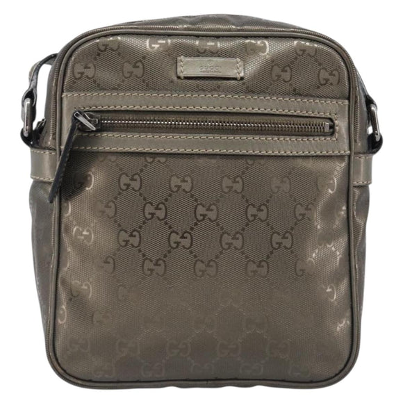 GUCCI GG Implementation Shoulder Bag PVC Champagne Gold 233268 Auth hk4067A