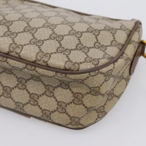 GUCCI GG Supreme Web Sherry Line Bag PVC Beige Gold 89 02 032 Auth hk4068