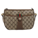 GUCCI GG Supreme Web Sherry Line Bag PVC Beige Gold 89 02 032 Auth hk4068-2