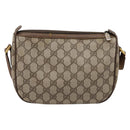 GUCCI GG Supreme Web Sherry Line Bag PVC Beige Gold 89 02 032 Auth hk4068-3