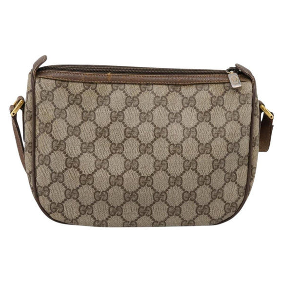 GUCCI GG Supreme Web Sherry Line Bag PVC Beige Gold 89 02 032 Auth hk4068