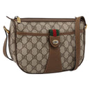 GUCCI GG Supreme Web Sherry Line Bag PVC Beige Gold 89 02 032 Auth hk4069-1