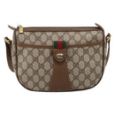 GUCCI GG Supreme Web Sherry Line Bag PVC Beige Gold 89 02 032 Auth hk4069-13