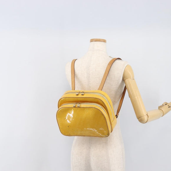 LOUIS VUITTON Monogram Vernis Marley Backpack Yellow M91040 LV Auth hk4072