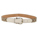 GUCCI GG Canvas Belt 36.6"" Beige Gold 189790 497717 Auth hk4074-1