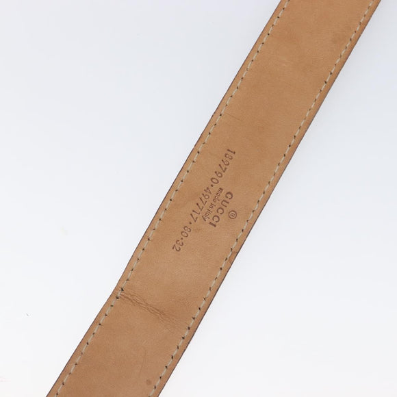 GUCCI GG Canvas Belt 36.6"" Beige Gold 189790 497717 Auth hk4074